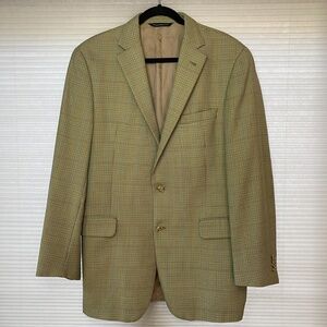 COPPLEY Minelli Tan Houndstooth Wool‎ Blazer Sport Coat Jacket, Men's 43T